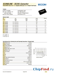 Datasheet REC5-4812DRWL manufacturer Recom